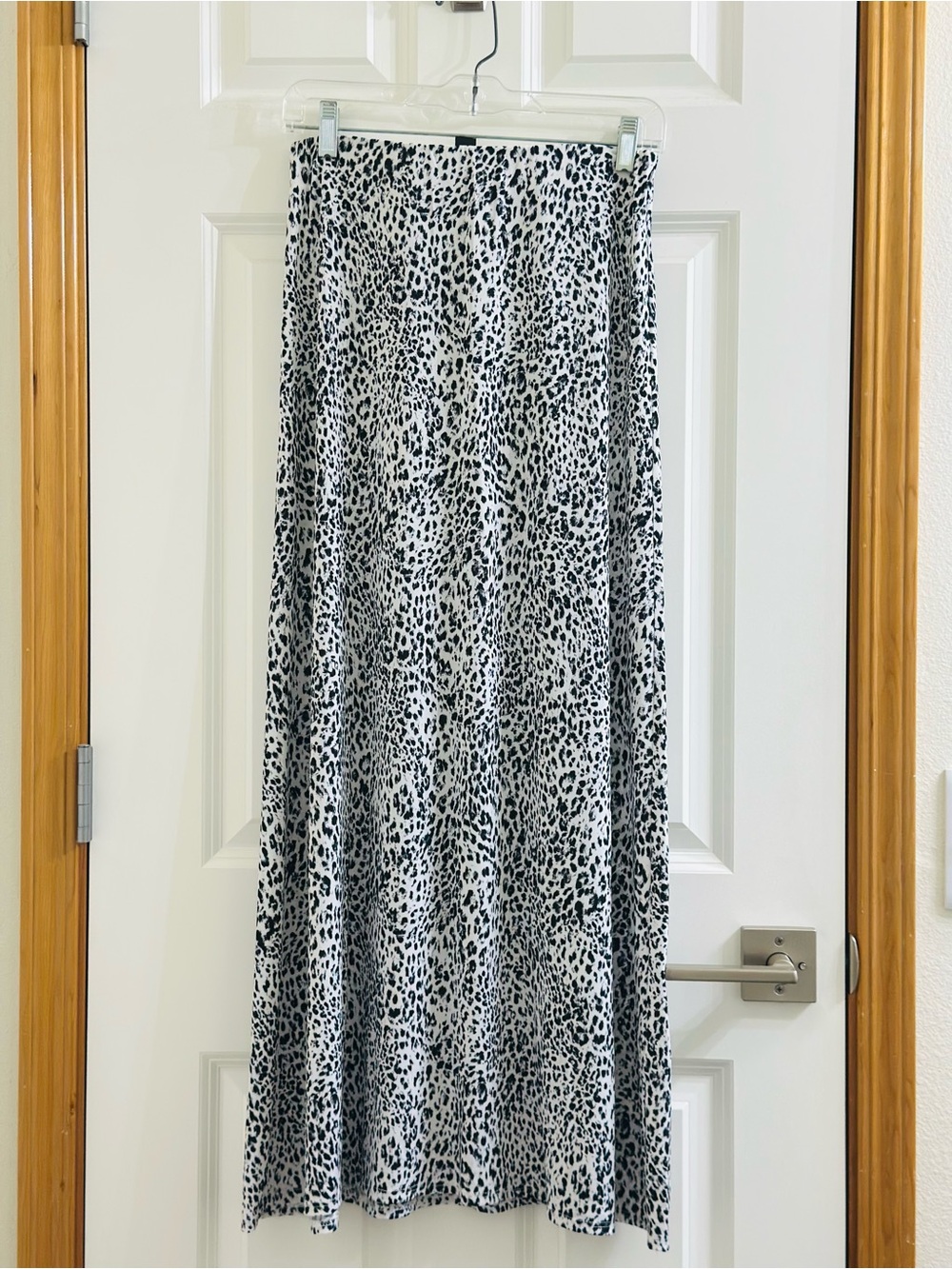 Halogen Black White Leopard Print Maxi Skirt Size Small Boho Midi Nordstrom Rack